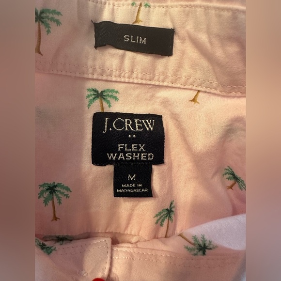 J.Crew Flex Washed Mens Short Sleeve Button Shirt Sz.M-Slim/Palm Tree Print (E)5 - Picture 8 of 10